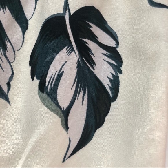 Ann Taylor linen blend paper bag waist pencil skirt size 4 EUC ivory dark green - Picture 9 of 11